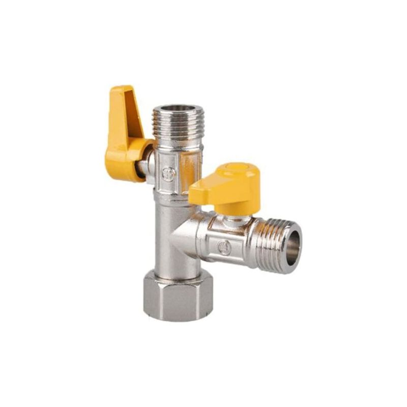2-wege-gaskugelhahn Mit Separatem Ein-/ausschalter, 1/2"-anschluss, T-stück, Gaskugelhahn Aus Messing Für Die Heimische Küche