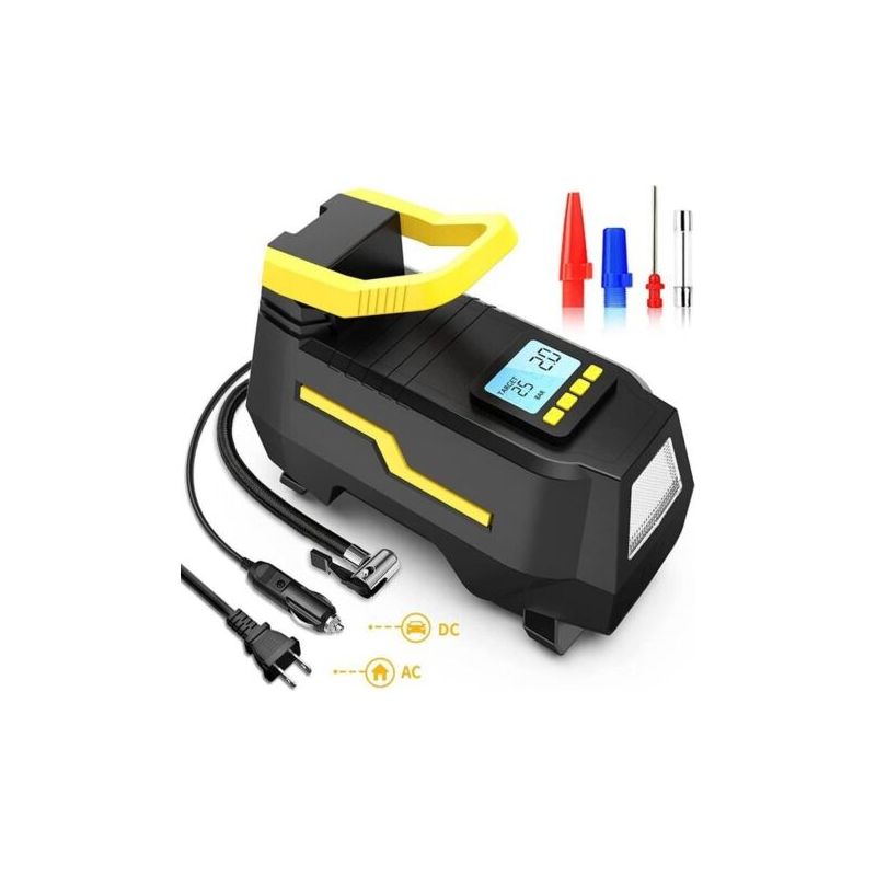 Ac/dc 220v/12v 150psi Dual-power-luftkompressor, Fahrrad-, Motorrad- Und Ballreifenfüller Mit Led-licht, Set