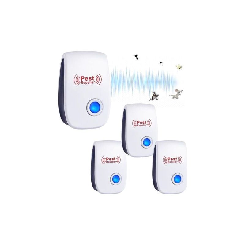 Ultraschall-mückenabwehrgerät, 4er-pack Ultraschall-abwehrgeräte, Elektronisches Abwehrmittel Für Den Innenbereich Und Ultraschall-mückenabwehrmittel Gegen Insekten, Mücken, Ameisen, Ratten, Spinnen