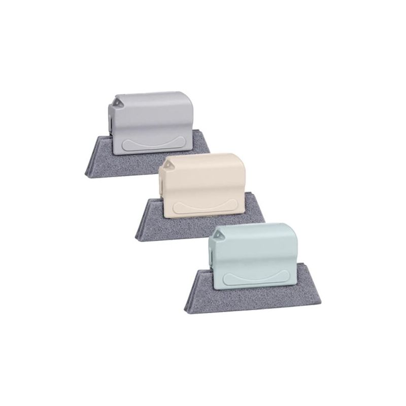 3-teiliges Set Aus Reinigungsbürsten Für Glasnuten, Magic Glass Reinigungsbürste, Glasreinigungsbürste, Reinigungsbürste Für Schiebetürführungen (grau, Blau, Beige)