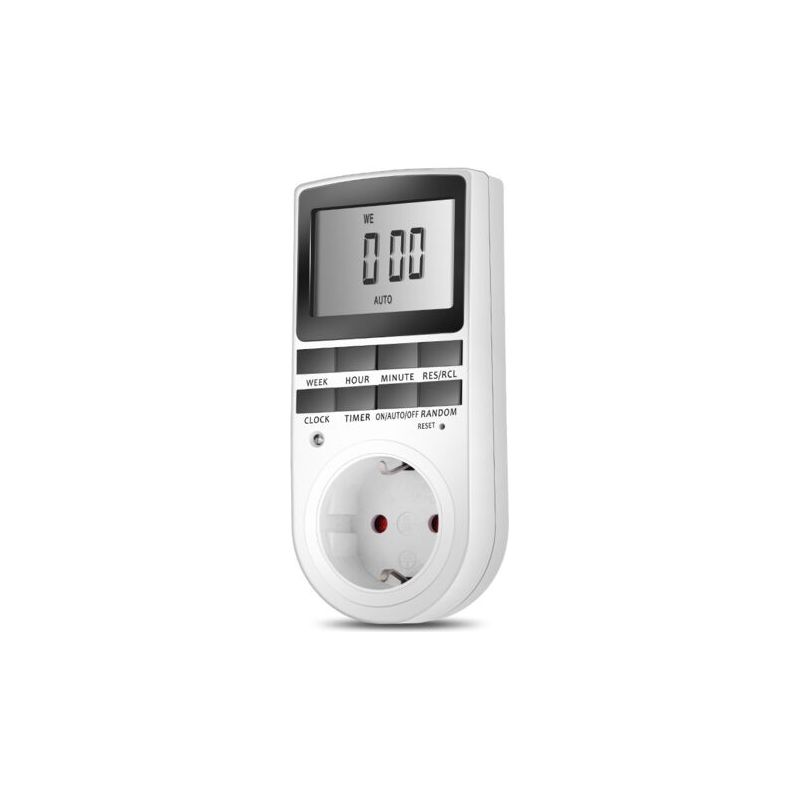 Maxcio Programmierbare Digitale Steckdose, Wochentimer Mit Lcd-anzeige, 12h/24h/7-tage-timer Für Haushaltsgeräte Und Beleuchtung (1 Stück)