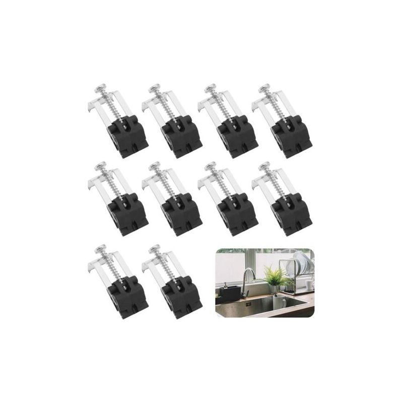Set Mit 10 Edelstahl-befestigungsclips Für Küchenspülen, Verstellbar, Geeignet Für Gebogene Unterbauspülen, Ideal Für Küchen, Waschküchen, Spülbecken Und Duschkabinen.