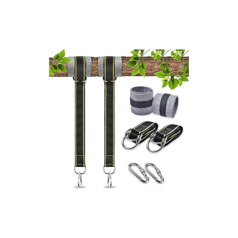 Hängematten-aufhängegurt, Hängesesselbefestigung, Gartenschaukelzubehör, Sicherheitskarabiner, Baumschaukelgurt, Hängematte (2 X 1,5 M)