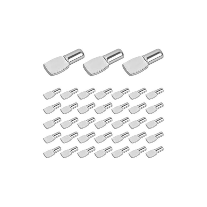 50er-packung 5-mm-löffelregalhalterungen, Vernickelte Schrankbefestigungswinkel, Vernickelte Metallwinkel Für Schränke, Möbel, Küchenschränke, Regale -