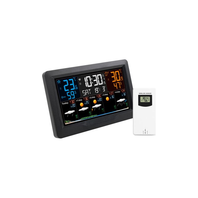 Sw403 Wetterstation (4 Tage) Mit Wlan Und Farbdisplay – Schwarz