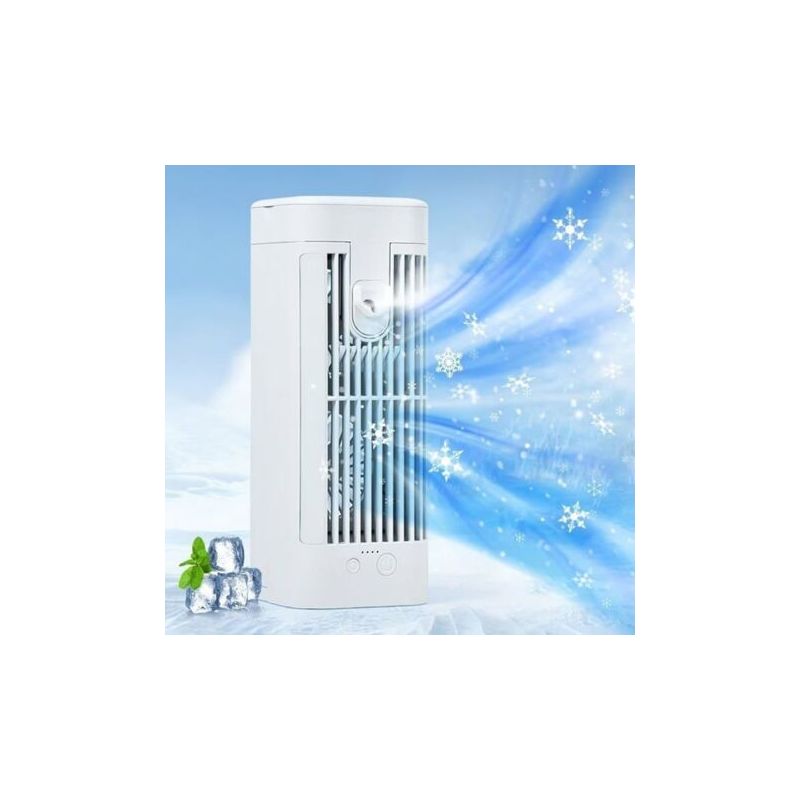 (weiß.) Tragbare Mini-klimaanlage – Tischventilator – Persönlicher Luftkühler – Leiser Luftbefeuchter