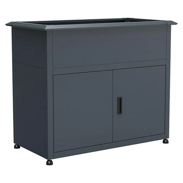 Westmann Plexa Metall Hochbeet Mit Stauraum Mit Schneckenkante Anthrazit