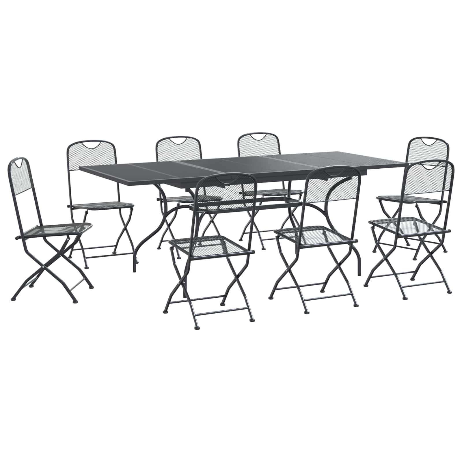 Maison Exclusive - Garten Essgruppe 9 Stk. Anthrazit 212 X 90 X 7
