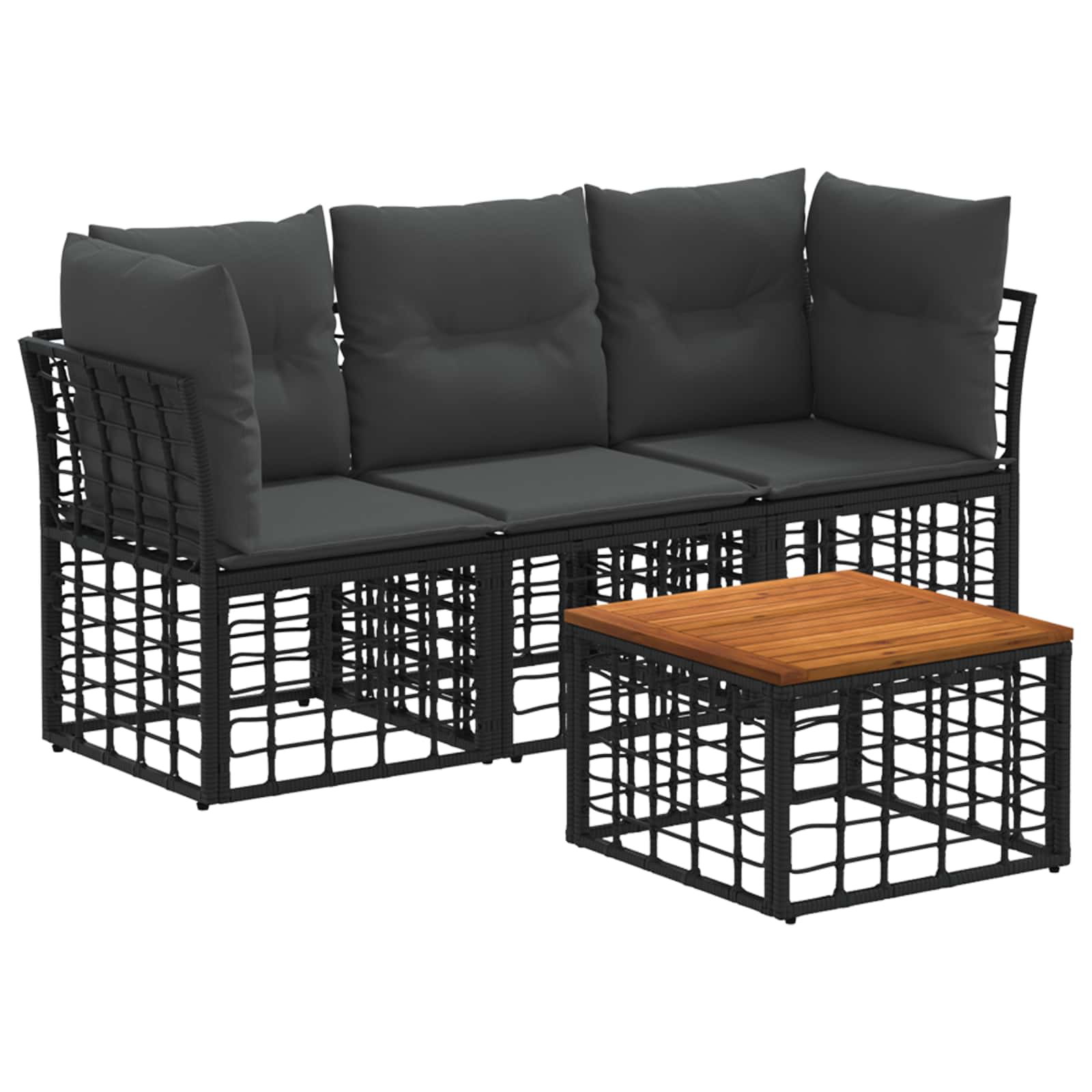 Maison Exclusive - Outdoor-sofagarnitur 4 Stk. 3-sitzer Schwarz U