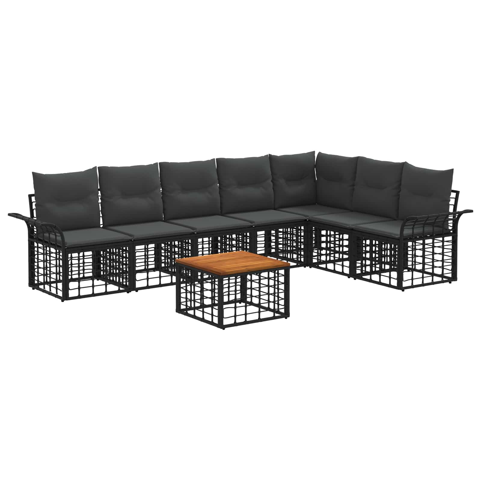 Maison Exclusive - Outdoor-sofagarnitur 8 Stk. 7-sitzer Schwarz U