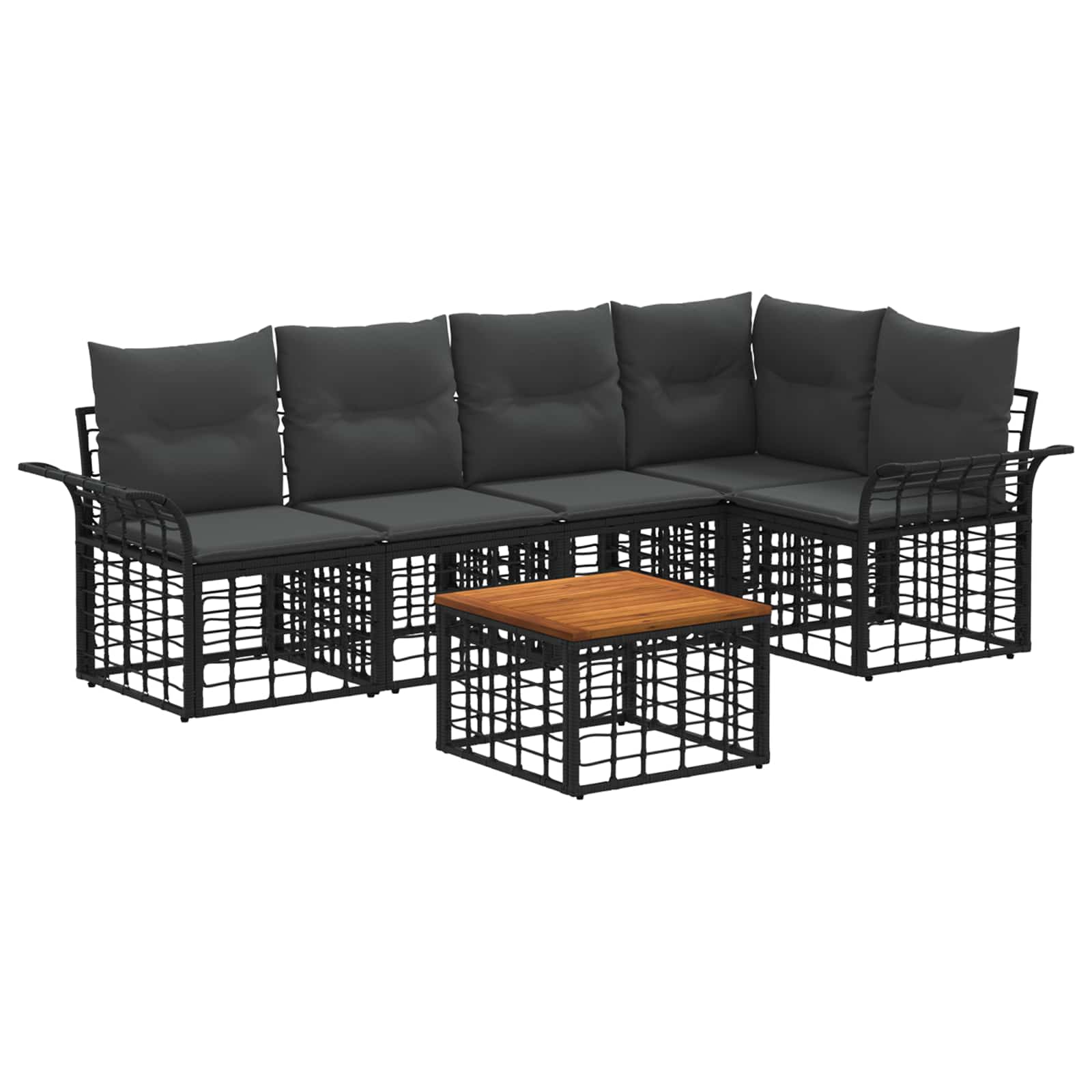 Maison Exclusive - Outdoor-sofagarnitur 6 Stk. 5-sitzer Schwarz U