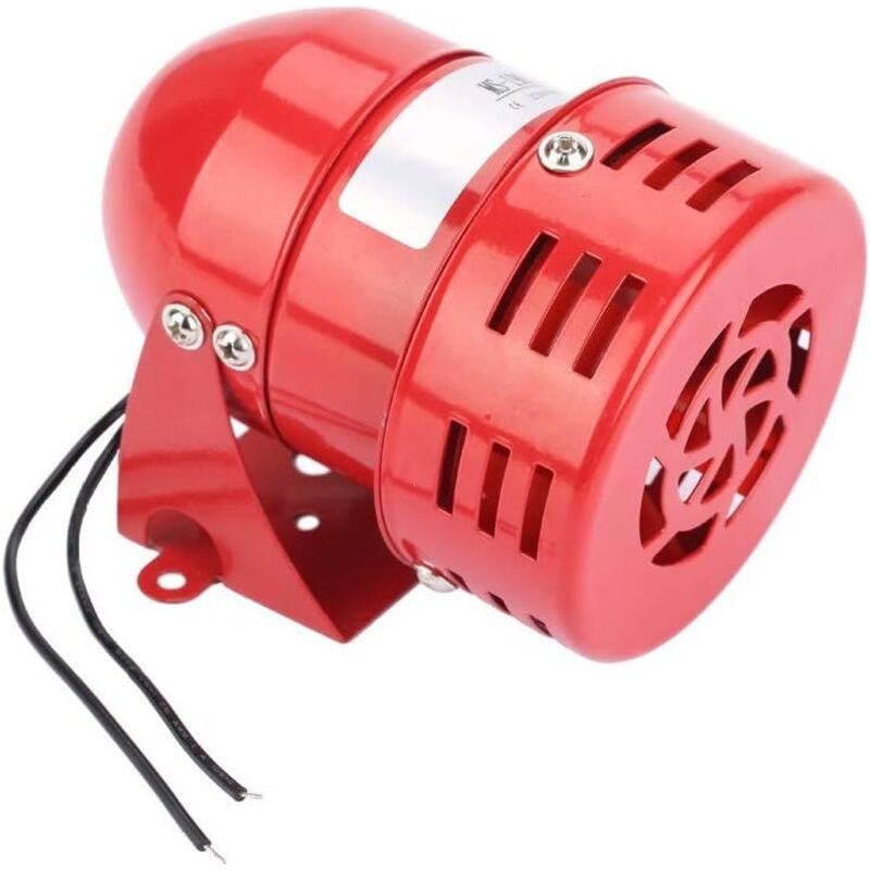 Außensirene, 220v 120db, Mini-kabelsirene Ms-190, Industrielle Motoralarmsirene, Rote Motoralarmsirene, Dauertonhorn Für Fabriken, Wohngebiete Und Gewerbegebiete.