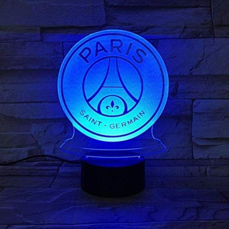 Fc Paris Saint-germain Fußballclub 3d-illusions-led-nachtlicht Für Kinder, Ligue 1 Logo, Psg Fußball-tischlampe @ 1