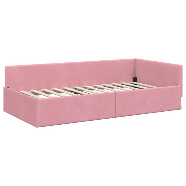 Eckbettgestell Rosa 100 X 200 Cm Samt Und Engineered Holz Vidaxl