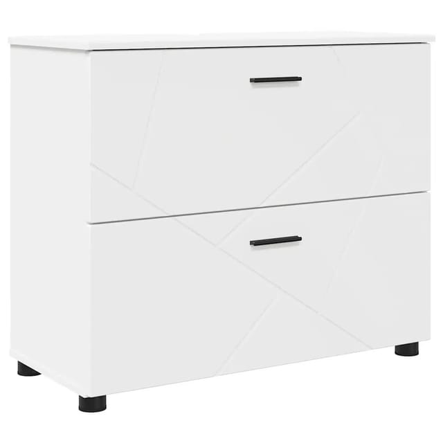 Badezimmerschrank Weiß 76,5 X 35 X 64 Cm Holzwerkstoff & Metall Vidaxl