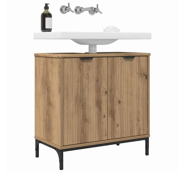 Waschbeckenschrank Mit Tür Artisan-eiche 60,5 X 33,5 X 61 Cm Vidaxl