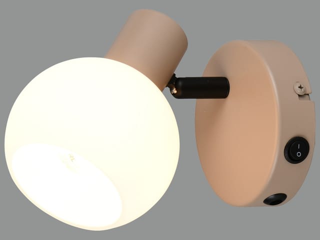 Wandleuchte Wandlampe Flurleuchte Warm Beige Metall E14 1-flammig L 17,5 Cm