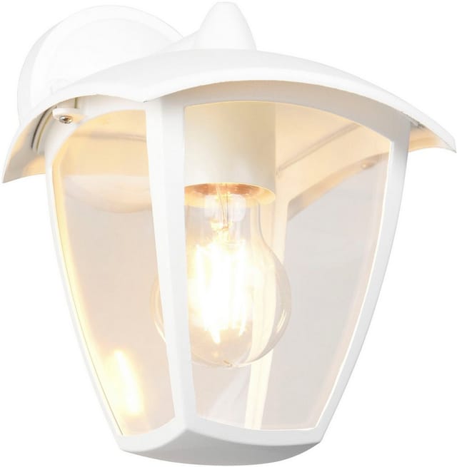 Außenwandleuchte Wandlampe Fassadenleuchte Aluminium Weiß Laterne Ip44 H 24 Cm