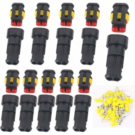 12v Wasserdichter Stecker, Wasserdichter Stecker Und Buchse, 1,5mm Steckverbinder, Wasserdichter Elektrischer Kabelverbinder Für Motorrad, Auto, Lkw (2-polig, 10er-pack)