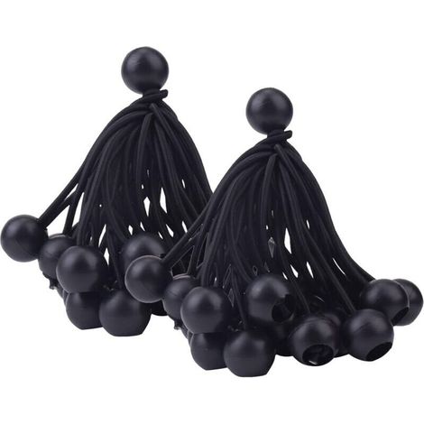 50 Stück Bungee-seile (schwarz) – Spanner Für Pavillonplanen, Campingzelte, Zeltverlängerungen, 10 Cm
