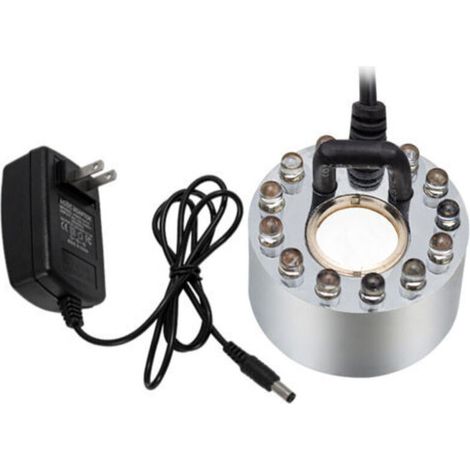 Ultraschall-nebelmaschine Mit 12 Farbigen 20-mm-led-leuchten, 24-v-ultraschall-nebelmaschine Für Springbrunnen/teiche, Ultraschall-nebelmaschine Für Steingärten Und Aquarien (mit Adapter)
