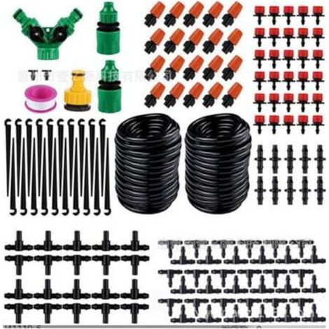 Tropfbewässerungsset, 20 M Mikro-tropfbewässerungsset, Automatisches Und Einstellbares Bewässerungssystem Für Garten, Terrasse, Gewächshaus, Rasen Und Pflanzen, 125-teiliges Tropfbewässerungsset