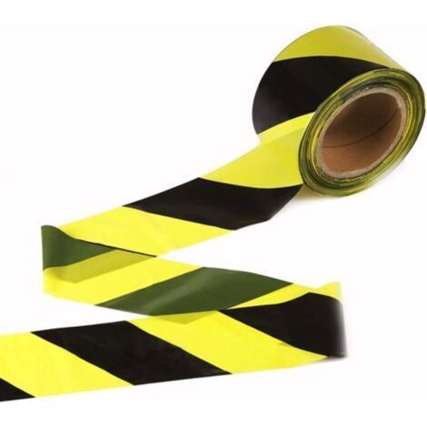 Warnband – 45 Mm X 30 M Pro Rolle – Für Horizontale Markierung/sicherheit – Schwarz/gelbe Streifen
