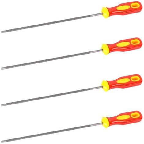 Bunthaus Lot De 4 Limes D'Affûtage De Chaîne De Tronçonneuse Rondes Pour Tronçonneuse 275x4mm