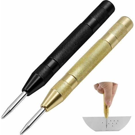 Pair 2 Pièces Pointeau Central Automatique, Pointeau Automatique Impact Réglable, Poinçons Centraux À Ressort Pour Bois, Mur, Plastique, Métal, Acier Inoxydable, Verr