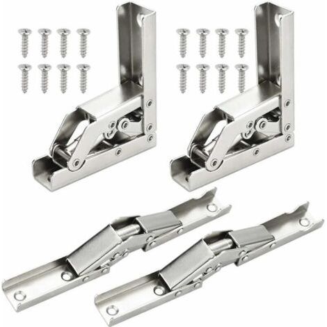 Bunthaus 4 Pcs Charnières Pliant 90 Degré Plein Recouvrante Charniere Porte En Acier Inoxydable Charniere Meuble Cuisine Invisible Avec 16 Vis Pour Fermeture D’armoire De Porte Placard 6.86.82.2cm