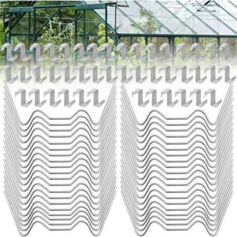 Bunthaus Lot De 100 Clips De Serre, Clips De Serre, Clips En Acier Inoxydable Pour Serre, Clips De Serre, Accessoires De Serre Antirouille Pour Panneaux Creux, Panneaux De Serre