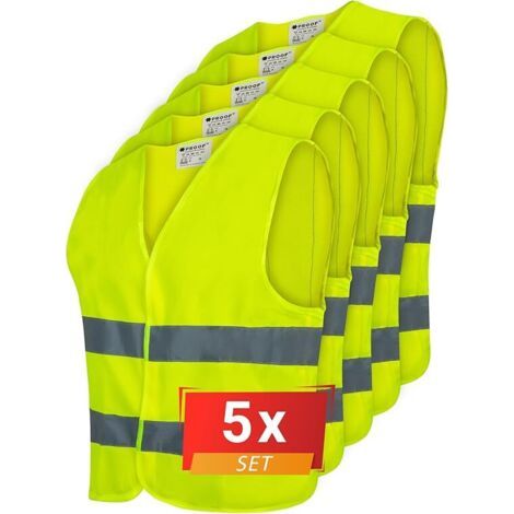 Bunthaus Pa Gilet De Sécurité Gilet De Voiture Haute Visibilité Avec Bandes Réfléchissantes Pour Adultes Conducteurs Travailleurs Constructeurs 1/2 / 5 Pièces S - 3xl