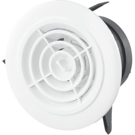 Bunthaus Grille D'Aération Réglable En Abs Pour Intérieur De Plafond, Grille D'Aération Ronde Pour Salle De Bain, Bureau, Chambre Murale (150 Mm)