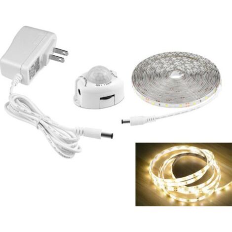 Bunthaus Pa Ruban Led Étanche Ip65 5m Avec Détecteur De Mouvements – Alimentation 12v – Installation Facile Sur Surfaces Variées – Éclairage Automatique