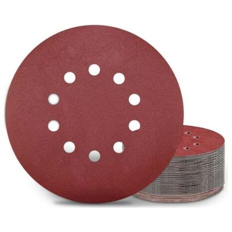 Bunthaus Pa Lot De 25 Disques Abrasifs 225 Mm P240 – 10 Trous Pour Ponceuse – Alumine Pour Ponçage Métaux, Bois Et Plastiques Thermodurcissables