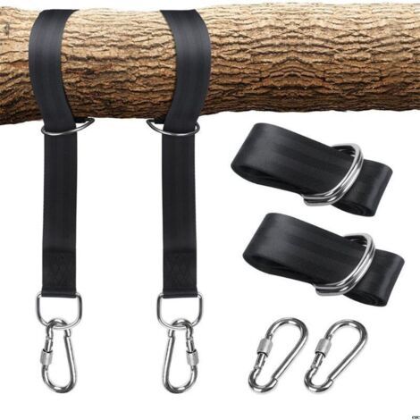 Bunthaus Kit De Sangles De Balançoire D'Arbre, Avec Deux Mousquetons En Acier Inoxydable, Adapté Pour Le Cintre De Pneu, De Porche, D'Extérieur Et De Balançoire Pour Bébé