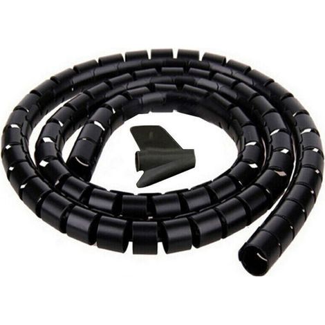 Bunthaus Cache Cable, 2m - ∅22mm, Noir, 2m Gaine Souple Electrique Cable Management Pour Ranger Ou Cacher Les Tv Pc Câbles, Gestion Des Câbles Pour Maison Et Bureau