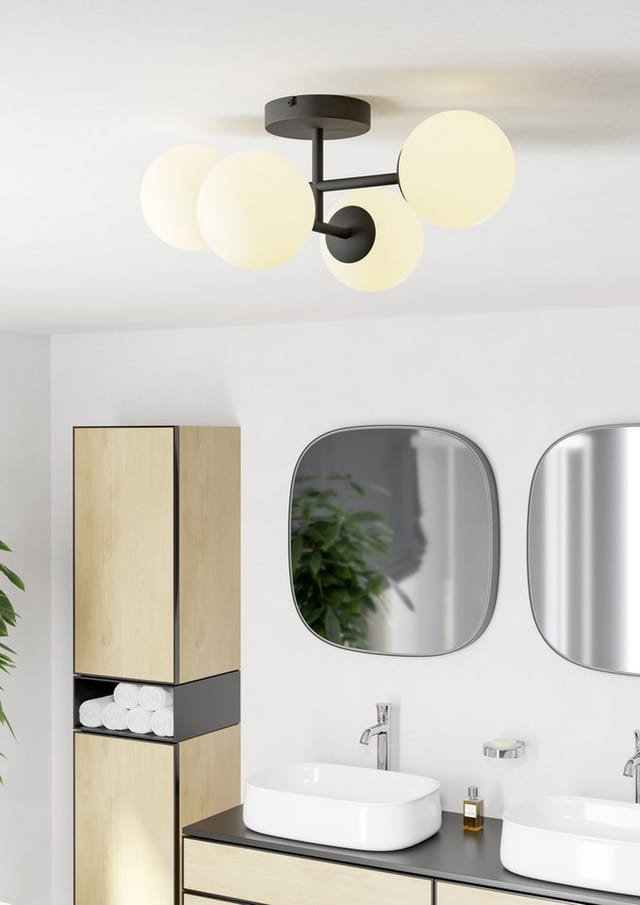 Eglo Deckenleuchte Castrovito Schwarz 48 X 39 Cm Warmweiß