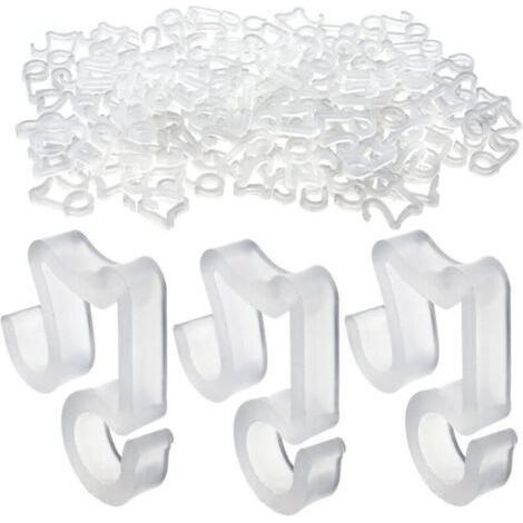 Bunthaus Lot De 100 Blanc Plastique Crochets À Suspendre Pour Guirlande Lumineuse De Noël Bardeau De Gouttière Crochets Extérieurs