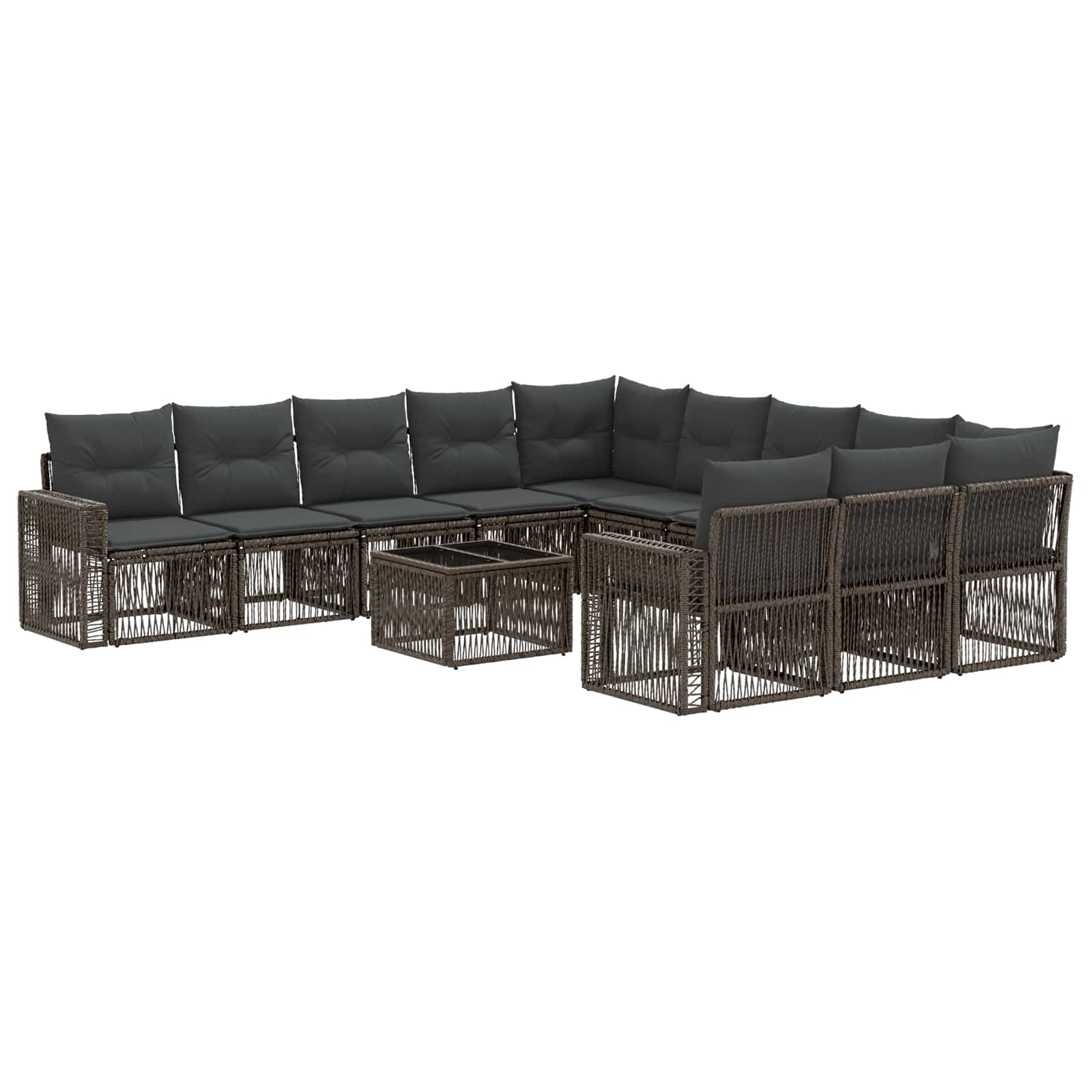 Gartensofa-set 12 Stk. 11-sitzer Grau Und Dunkelgrau Vidaxl