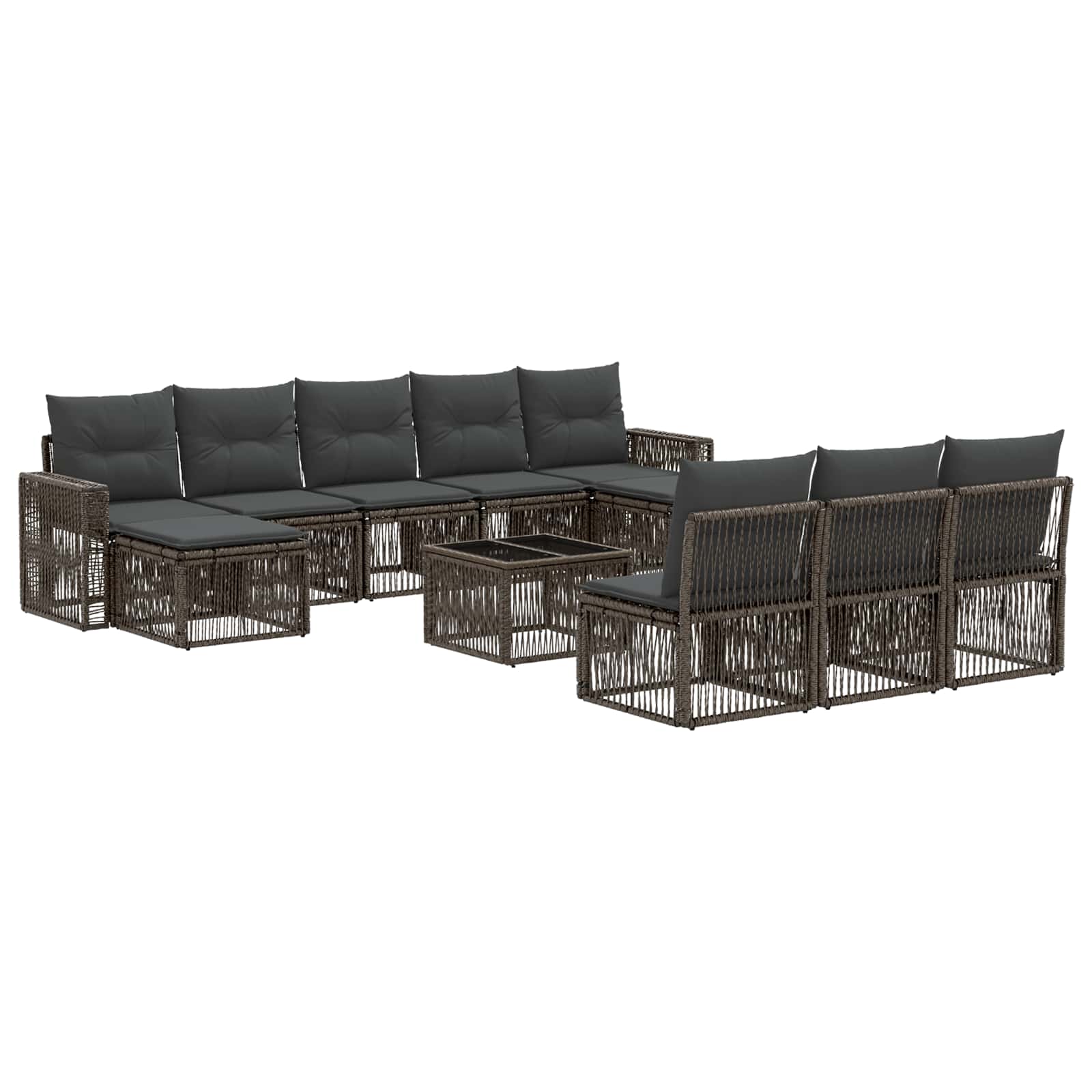 Gartensofa-set 11 Stk. 10-sitzer Grau Und Dunkelgrau Vidaxl
