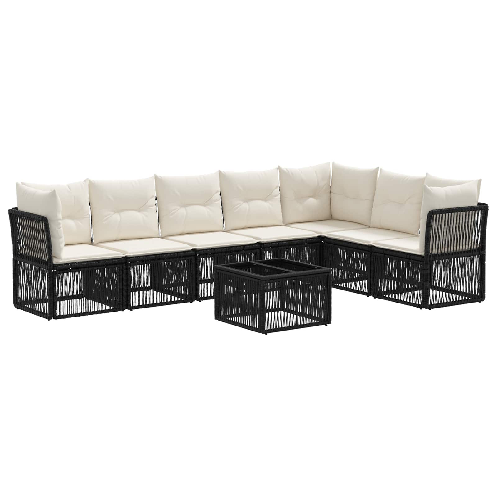 Gartensofa-set 8 Stk. 7-sitzer Schwarz Poly-rattan Vidaxl