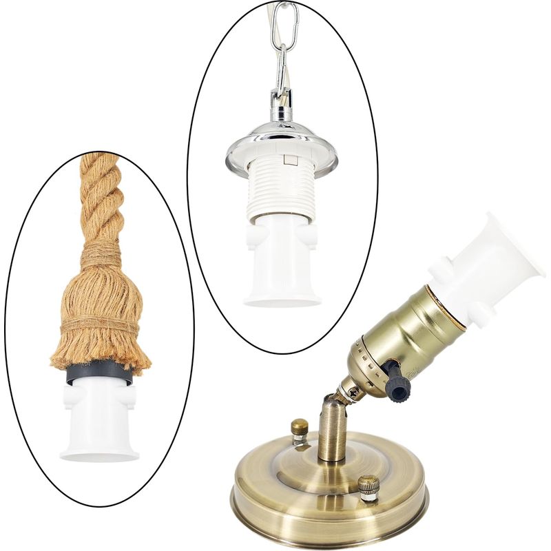 B22 Lampenfassungsadapter, Wandsteckdose Auf E27-fassung Umwandelt, B22-fassung Mit Stecker, 2er-pack