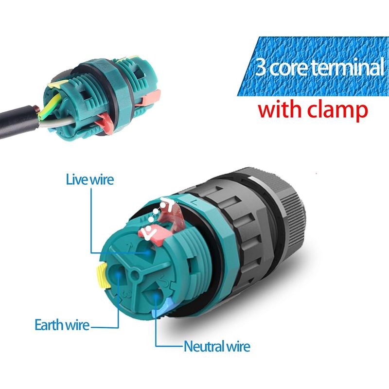 2er-pack Ip68 Wasserdichte Kabelverbinder Ø4mm–ø12mm, Tüv-geprüfte 3-polige Außensteckdose Für Gartensteckdosen