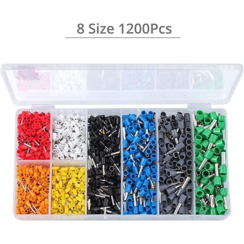 1200 Crimpverbinder (0,25–6 Mm²) Für Aderendhülsen, Vfeng Klemmenblock-set Mit Koffer