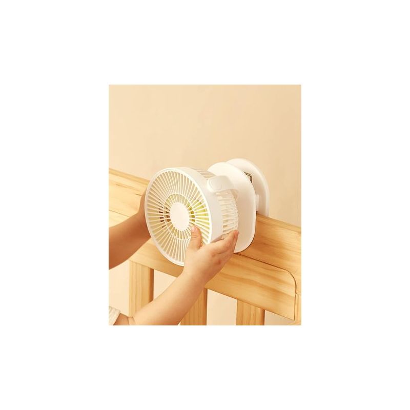 Mini-clip-ventilator, Kleiner Usb-ventilator Mit 4000-mah-akku, 4 Geschwindigkeitsstufen, Bis Zu 14 Stunden Akkulaufzeit, Klein Und Leise Für Bett, Schreibtisch Und Kinderwagen – Milchweiß