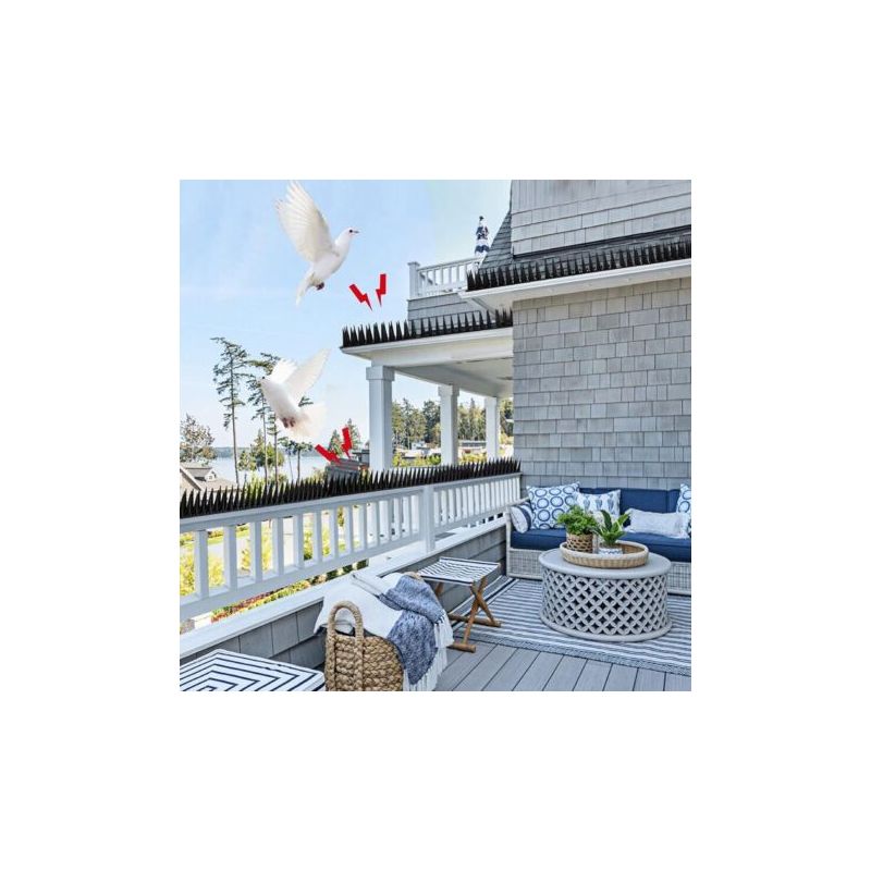 Taubenabwehrmittel Aus Kunststoff, Vogelabwehrmittel, Katzenabwehrmittel Fürs Fenster, Vogelabwehrmittel Zum Verscheuchen Von Tauben, Krähen Und Spatzen, Für Balkon, Zaun Und Garten (schwarz)