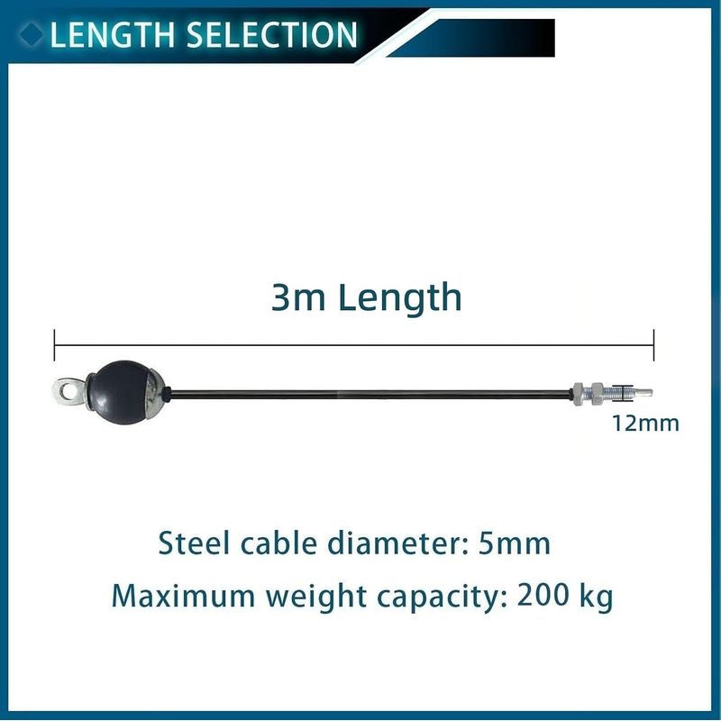 Turnseil, 1m/2m/2,5m/3m/3,5m/4m/5m/6m Stahlseil Für Diy-heimfitnessgeräte Für Lat-trainer.