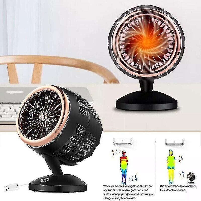 Tragbarer 350-w-usb-heizlüfter Mit Schnellheizfunktion Und Thermostat Für Den Heimgebrauch.