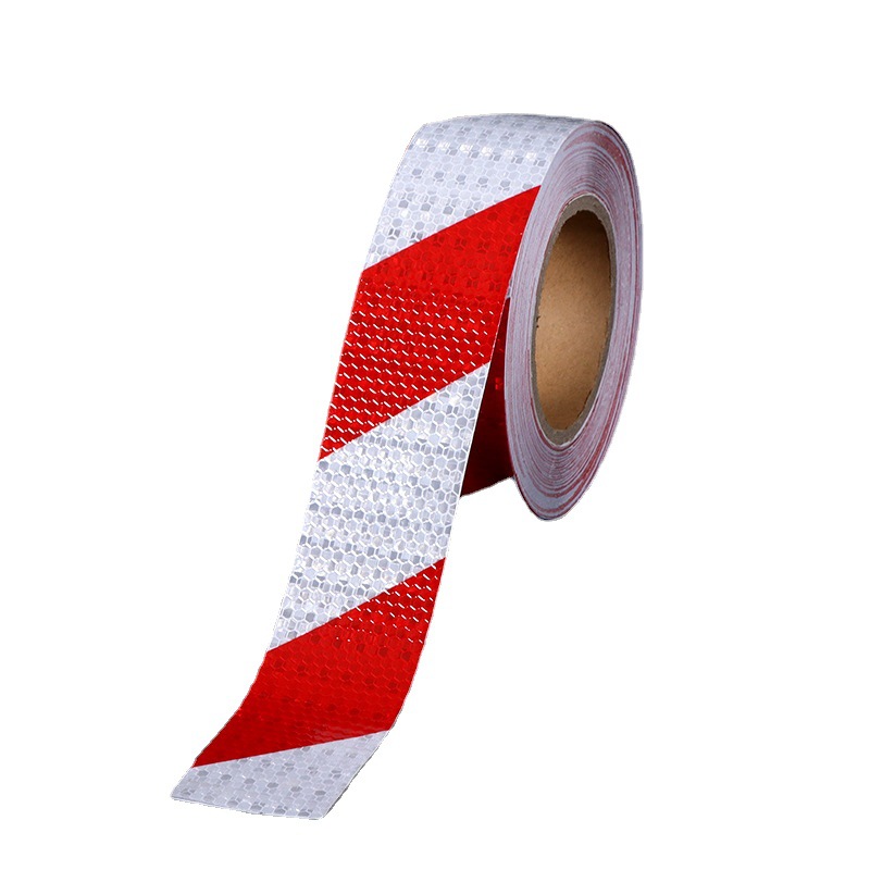 Selbstklebendes Reflexionsband, Reflektierendes Warnband, Rot-weißes Reflektierendes Klebeband, Markierungsband, 5 Cm X 25 M
